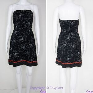 Ruby Rox USA-made black white‎ floral print sleeveless dress, 7